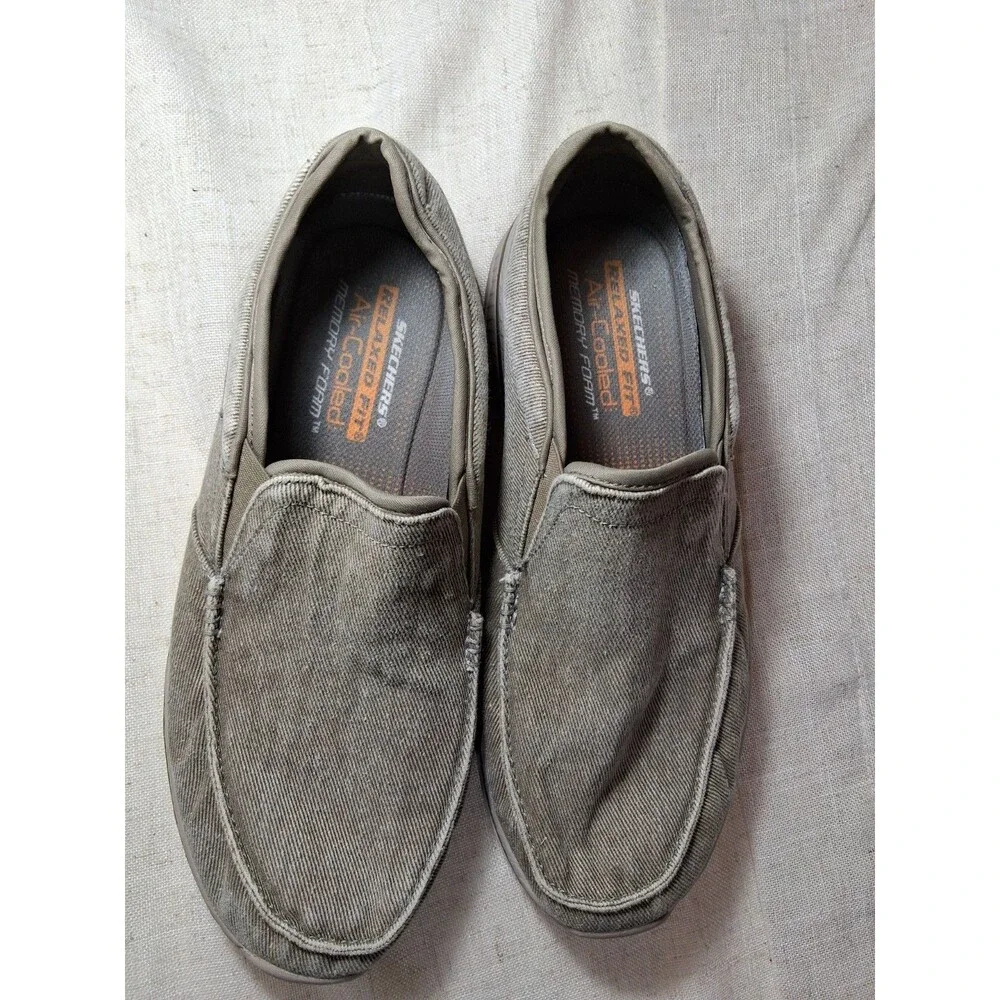 Skechers Relaxed Fit Creston Moseco Slip-On Shoes Men 12 M 65355 Denim Grey